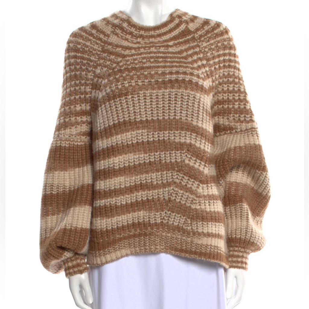 Ulla Johnson Baby Alpaca Stripe Bell Sleeve Sweater Size Small